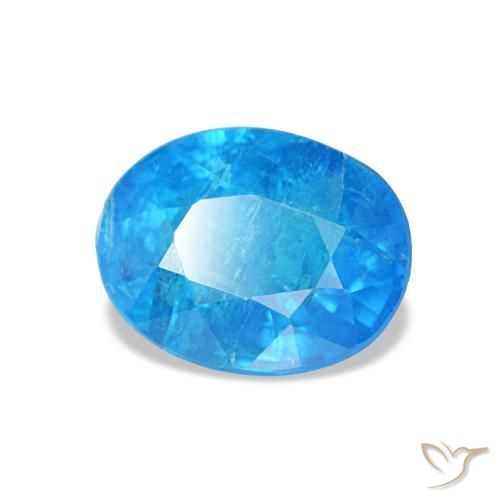 Apatite naturale blu da 0,92 ct, taglio ovale, SI