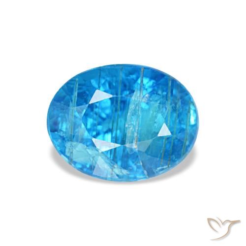 Apatite naturale blu da 0,79 ct, taglio ovale, SI