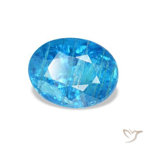 Apatite naturale blu da 0,79 ct, taglio ovale, SI