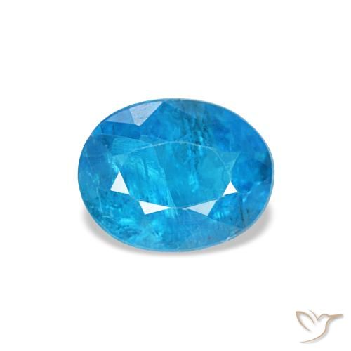 Apatite naturale blu da 0,51 ct, taglio ovale, SI