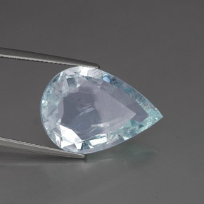 Acquamarina naturale blu da 14,24 ct, taglio a pera, SI