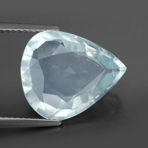 Acquamarina naturale blu da 6,72 ct, taglio a pera, VS-SI