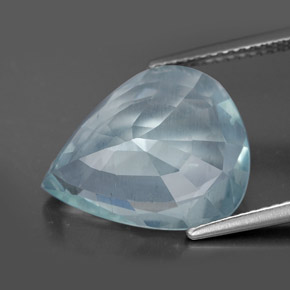Acquamarina naturale blu da 6,72 ct, taglio a pera, VS-SI
