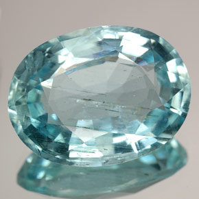 Acquamarina naturale blu da 15,48 ct, taglio ovale, SI