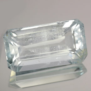 Acquamarina naturale blu da 12,22 ct, taglio smeraldo, VS-SI