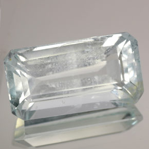 Acquamarina naturale blu da 12,22 ct, taglio smeraldo, VS-SI