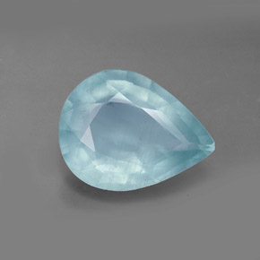 Acquamarina naturale blu da 4,33 ct, taglio a pera, VS-SI