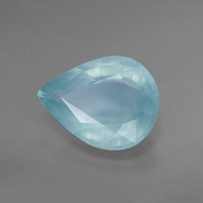 Acquamarina naturale blu da 4,33 ct, taglio a pera, VS-SI
