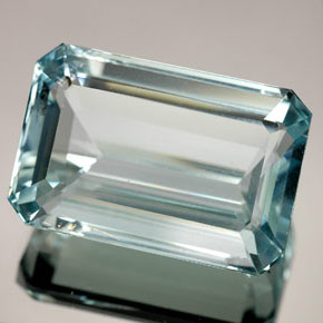 Acquamarina naturale blu da 19,12 ct, taglio smeraldo, VS