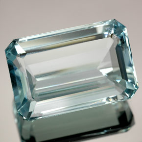 Acquamarina naturale blu da 19,12 ct, taglio smeraldo, VS