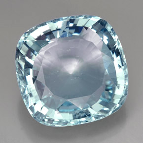Acquamarina naturale blu da 49,00 ct, taglio a cuscino, VS