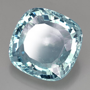 Acquamarina naturale blu da 49,00 ct, taglio a cuscino, VS