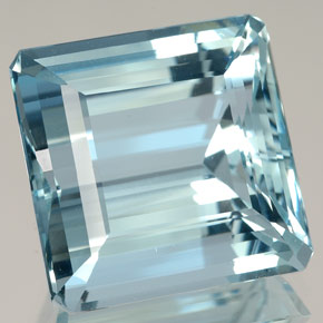 Acquamarina naturale blu da 15,86 ct, taglio smeraldo, IF
