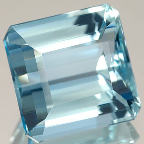Acquamarina naturale blu da 10,58 ct, taglio smeraldo, IF