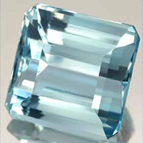 Acquamarina naturale blu da 10,58 ct, taglio smeraldo, IF