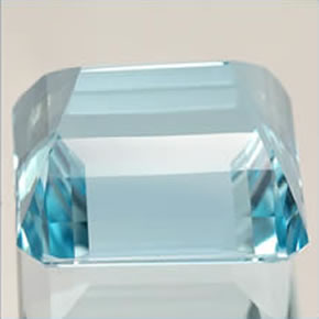 Acquamarina naturale blu da 10,58 ct, taglio smeraldo, IF