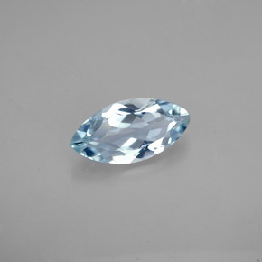 Acquamarina azzurro naturale da 0,86 ct, taglio marquise, VVS