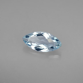 Acquamarina azzurro naturale da 0,86 ct, taglio marquise, VVS