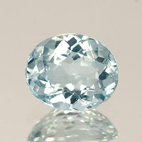 Acquamarina naturale blu da 0,76 ct, taglio ovale, VS