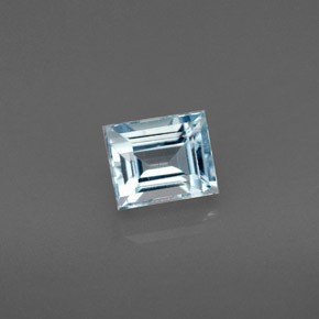 Acquamarina naturale blu da 0,86 ct, baguette, VS