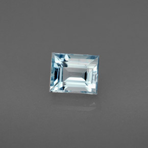 Acquamarina naturale blu da 0,86 ct, baguette, VS