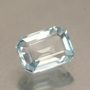 Acquamarina naturale blu da 0,94 ct, taglio smeraldo, VS