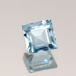 Acquamarina naturale blu da 0,61 ct, quadrato, VS
