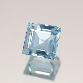 Acquamarina naturale blu da 0,61 ct, quadrato, VS