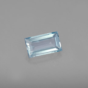 Acquamarina naturale blu da 0,68 ct, baguette, VS