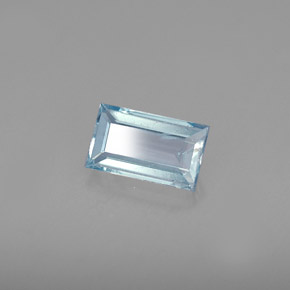 Acquamarina naturale blu da 0,68 ct, baguette, VS