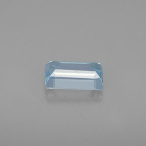 Acquamarina naturale blu da 0,68 ct, baguette, VS
