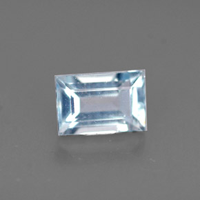 Acquamarina naturale blu da 0,61 ct, baguette, VS