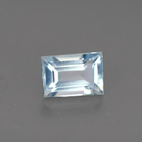 Acquamarina naturale blu da 0,61 ct, baguette, VS