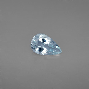 Acquamarina naturale blu da 0,59 ct, taglio a pera, VVS