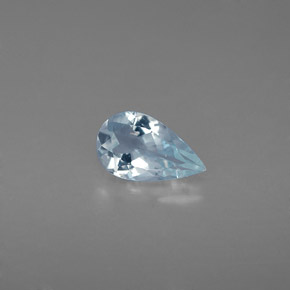 Acquamarina naturale blu da 0,66 ct, taglio a pera, VS