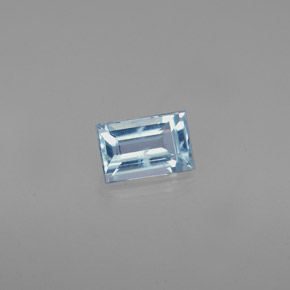 Acquamarina naturale blu da 0,55 ct, baguette, VS