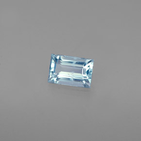 Acquamarina naturale blu da 0,55 ct, baguette, VS