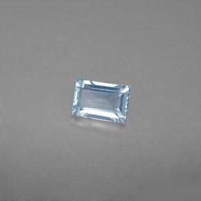 Acquamarina naturale blu da 0,56 ct, baguette, VVS-VS