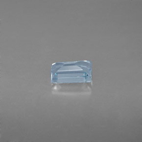 Acquamarina naturale blu da 0,56 ct, baguette, VVS-VS
