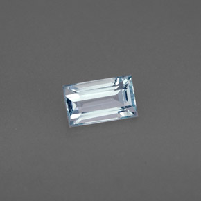Acquamarina naturale blu da 0,51 ct, baguette, VVS-VS