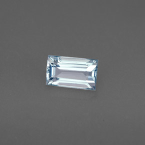 Acquamarina naturale blu da 0,51 ct, baguette, VVS-VS
