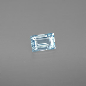 Acquamarina naturale blu da 0,47 ct, baguette, VS