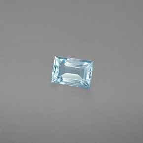 Acquamarina naturale blu da 0,47 ct, baguette, VS