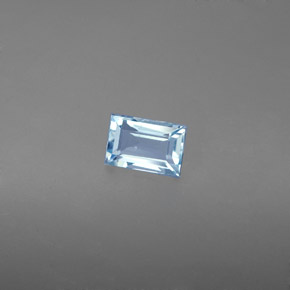 Acquamarina naturale blu da 0,59 ct, baguette, VS