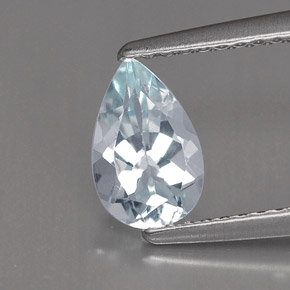Acquamarina naturale blu da 0,73 ct, taglio a pera, IF