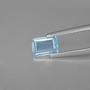 Acquamarina naturale blu da 0,63 ct, baguette, VS