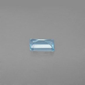 Acquamarina naturale blu da 0,63 ct, baguette, VS
