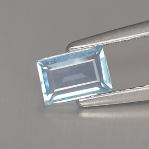 Acquamarina naturale blu da 0,43 ct, baguette, VS
