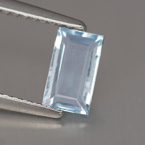 Acquamarina naturale blu da 0,63 ct, baguette, VS