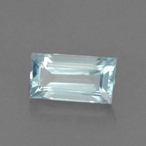 Acquamarina naturale blu da 0,62 ct, baguette, VS-SI